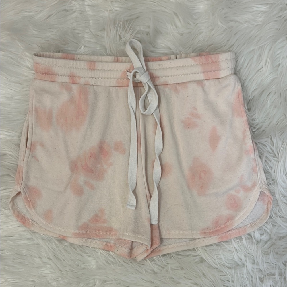 Alya tie-dye sweat Shorts size small pink white elastic waist